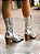Bota Moleca Cano Médio Salto Bloco Bico Fino Com Detalhe Metalizada Prata - Imagem 3