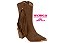 Bota Moleca Country Cano Médio Caramelo Com Franjas E Salto Bloco Camel - Imagem 1