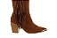 Bota Moleca Country Cano Médio Caramelo Com Franjas E Salto Bloco Camel - Imagem 6