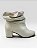 Bota Cano Curto Salto Bloco Confortável  Branco Off - Imagem 3