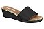 Tamanco Anabela Moleca Feminino Confortável Slide Preto/Dourado - Imagem 1