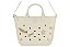 Bolsa Moleca Estilo Tote Com Alça Removível E Enfeites Personalizados Branco Off - Imagem 1