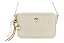 Bolsa Feminina Moleca Transversal Com Pingentes Decorativos Dourados Branco Off - Imagem 1