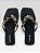 Chinelo Rasteiro Rafitthy Com Detalhes Metalizados Veneza/Preto - Imagem 1