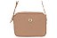 Bolsa Feminina Moleca Transversal Casual Com Design Minimalista E Logo Metalizado Nude - Imagem 1