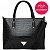 Bolsa Feminina Rafitty Com Textura Croco E Divisória Preto Indiana - Imagem 1