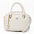 Bolsa De Mão Rafitthy Baú Matelassê Com Pingente Cadeado Dourado Off White - Imagem 1