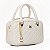 Bolsa De Mão Rafitthy Baú Matelassê Com Pingente Cadeado Dourado Off White - Imagem 2