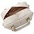 Bolsa De Mão Rafitthy Baú Matelassê Com Pingente Cadeado Dourado Off White - Imagem 3