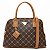 Bolsa De Mão Rafitthy Estampa Logomania Média Com Detalhes Dark Cacau/ Caramelo - Imagem 1