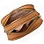 Bolsa Rafitthy Transversal Com Alça Ajustável Pingente Decorativo Caramelo - Imagem 3