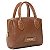 Bolsa Rafitthy De Mão Feminina Com Textura Alças Duplas E Plaqueta Metalizada Nogueira - Imagem 3