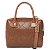 Bolsa Rafitthy De Mão Feminina Com Textura Alças Duplas E Plaqueta Metalizada Nogueira - Imagem 4