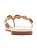Sandalia Rasteira Feminina Casual Com Aplicações Decorativas  Branco Off - Imagem 4