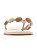 Sandalia Rasteira Feminina Casual Com Aplicações Decorativas  Branco Off - Imagem 6