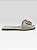 Sandalia Rasteira Feminina Slide Casual Com Aplicação Metalizada Branco Off - Imagem 4