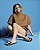 Sandalia Rasteira Feminina Slide Casual Com Aplicação Metalizada Cacau - Imagem 8
