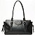 Bolsa Feminina Rafitthy De Ombro Preta Estruturada Com Fivelas E Detalhes Dourados Preto - Imagem 1