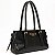 Bolsa Feminina Rafitthy De Ombro Preta Estruturada Com Fivelas E Detalhes Dourados Preto - Imagem 3