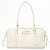 Bolsa Feminina Rafitthy De Ombro Preta Estruturada Com Fivelas E Detalhes Dourados Off White - Imagem 1