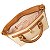 Bolsa Rafitthy De Mão E Transversal Bicolor Com Cadeado E Alça Removível Caramelo/Natural - Imagem 5