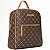 Mochila Feminina Rafitthy Casual Com Estampa Monograma Bolso Frontal E Alças Ajustáveis Dark Cacau/Ambar - Imagem 3