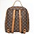 Mochila Feminina Rafitthy Casual Com Estampa Monograma Bolso Frontal E Alças Ajustáveis Dark Cacau/Ambar - Imagem 4