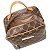 Mochila Feminina Rafitthy Casual Com Estampa Monograma Bolso Frontal E Alças Ajustáveis Dark Cacau/Ambar - Imagem 5