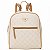 Mochila Feminina Rafitthy Casual Com Bolso Frontal, Alças Ajustáveis E Detalhe Metalizado Milk/Palha - Imagem 1