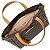 Bolsa Rafittthy Com Estampa Monograma Tassel E Alça Tiracolo Dark Cacau/ Caramelo - Imagem 4