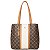 Bolsa Feminina Rafitthy Tote De Ombro Com Alças Duplas E Pingente Decorativo Dark Cacau/Ambar - Imagem 1