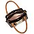 Bolsa Feminina Rafitthy De Mão Com Alças Duplas Costura Decorativa E Pingente Darck Cacau/Ambar - Imagem 3