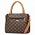 Bolsa Feminina Rafitthy De Mão Com Alças Duplas Costura Decorativa E Pingente Darck Cacau/Ambar - Imagem 5