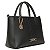 Bolsa Feminina Rafitthy De Mão E Transversal Com Alças Duplas E Pingente Decorativo Preto - Imagem 3