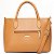 Bolsa Feminina Rafitthy De Mão E Transversal Com Alças Duplas E Pingente Decorativo Ambar - Imagem 4