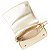 Bolsa Feminina Rafitthy Transversal Com Alça De Corrente E Fecho Com Aba Ouro Light - Imagem 4