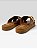 Papete Littz Feminino Tiras Cruzadas Com Fivela  Canela/Ouro Fosco - Imagem 5
