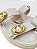 Tamanco Littz Feminino Plataforma Com Fivela Metalizada  Off White/Ouro Fosco - Imagem 3