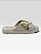 Papete Littz Feminino Tiras Cruzadas Com Fivela  Off White/Ouro - Imagem 3