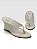 Tamanco Di Valentini Feminino De Salto Anabela Com Tira Delicada  Off White - Imagem 1
