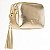 Bolsa Transversal Rafitthy Compacta Com Detalhe Em Tassel Ouro Ligth Metalizado - Imagem 3