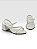 Sandália Via Uno Feminina De Salto Bloco Com Tiras Delicadas  Off White/Prata - Imagem 1