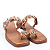 Sandália Flat Clam Detalhe Aplicações Pedras Offline Capuccino - Imagem 1