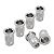 Kit Com 06 Buchas Ferrules Traseiros Para Guitarra Cromado - Imagem 2