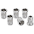Kit Com 06 Buchas Ferrules Traseiros Para Guitarra Cromado - Imagem 1