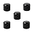 Kit 05 Knob Preto De Alumínio P/ Guitarra E Baixo Com Parafuso Padrão Imperial CTS 6,35mm - Imagem 1