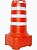 CANALIZADOR VIARIO 110 CM COM REFLETIVO LARANJA / BRANCO MARCA PLASTCOR - Imagem 1