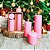 Trio de Velas Cilíndricas Rosa  5cm, 10cm E 15cm Decoração Festas - Imagem 2