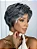 Peruca Wig Daniela Grisalha Curta Franja - Imagem 2