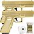2 Pistolas Airsoft GK-V20 Gold Full Metal Mola 6mm Vigor Rossi - Imagem 1